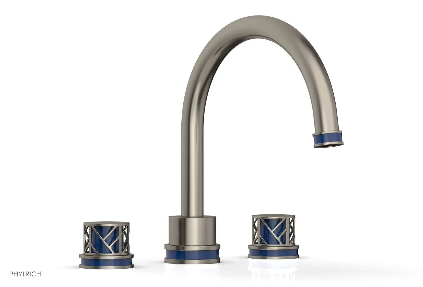 Phylrich JOLIE Deck Tub Set - Round Handles with "Navy Blue" Accents by Phylrich