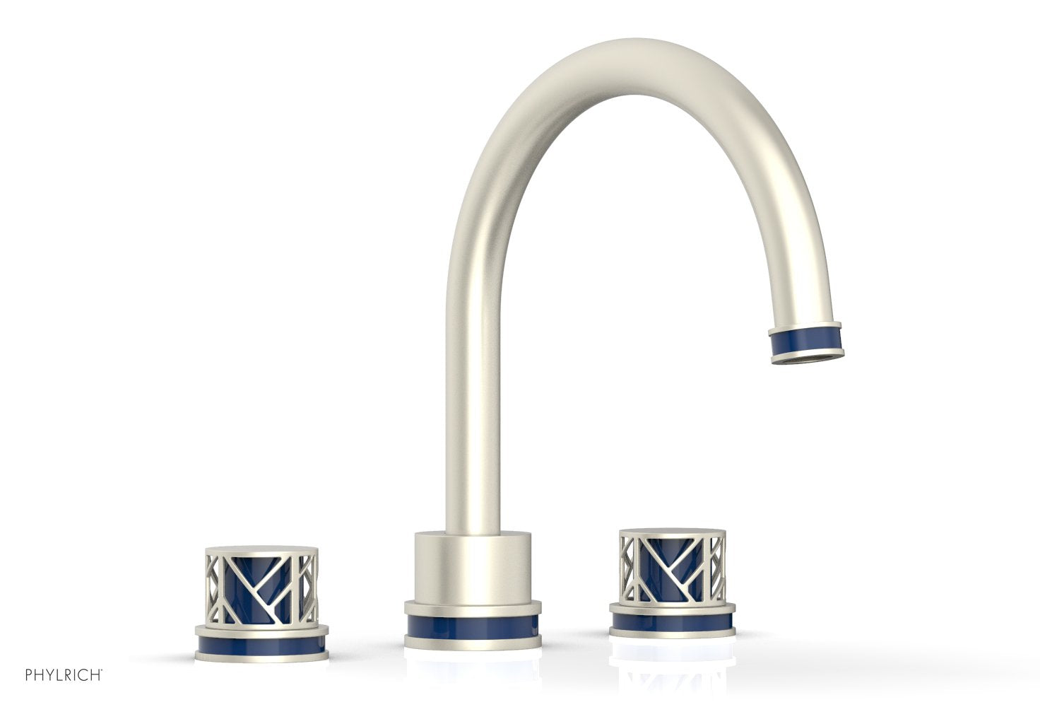 Phylrich JOLIE Deck Tub Set - Round Handles with "Navy Blue" Accents