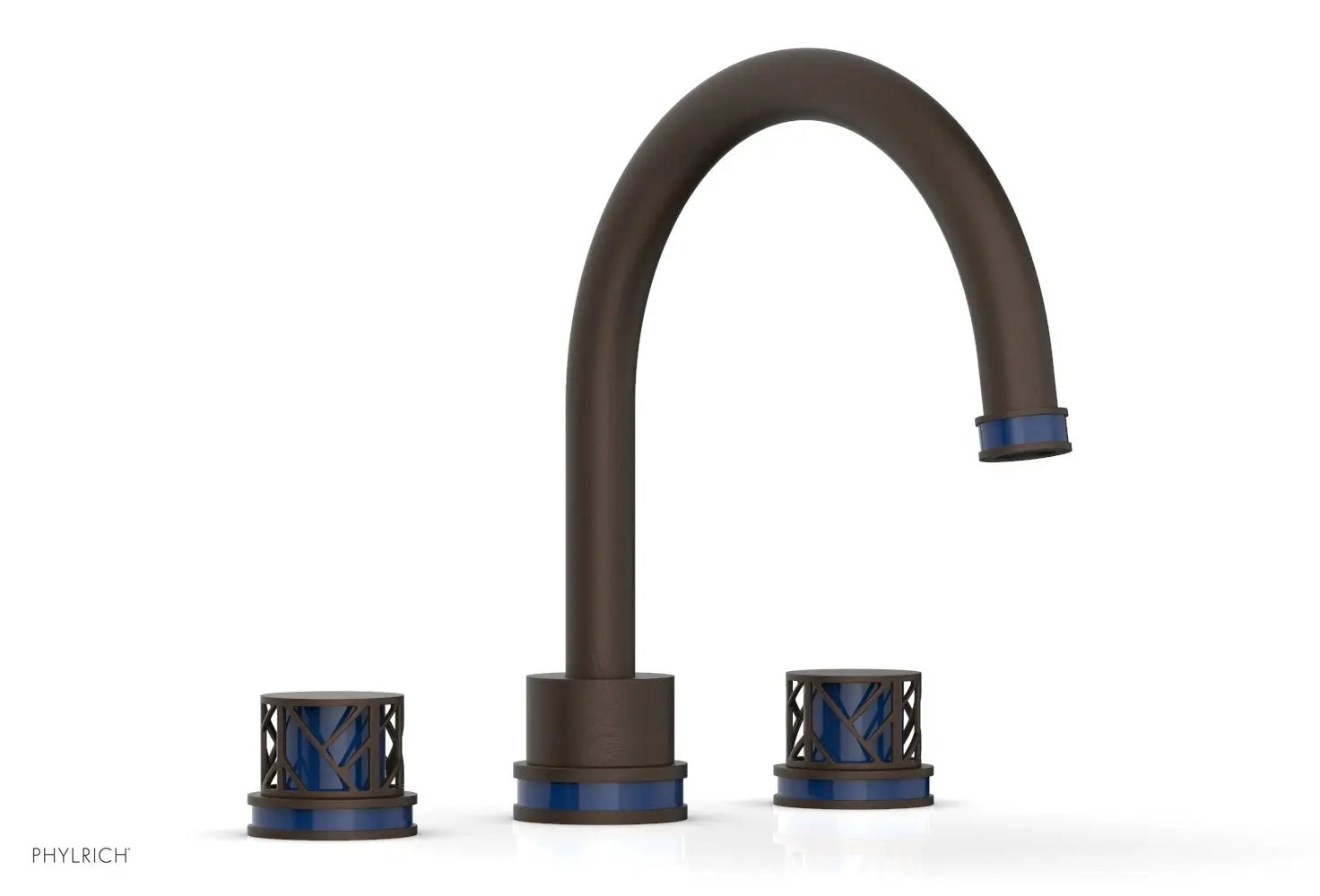 Phylrich JOLIE Deck Tub Set - Round Handles with "Navy Blue" Accents by Phylrich