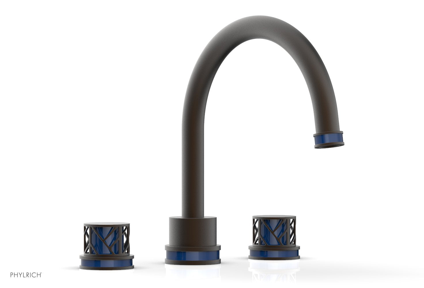 Phylrich JOLIE Deck Tub Set - Round Handles with "Navy Blue" Accents