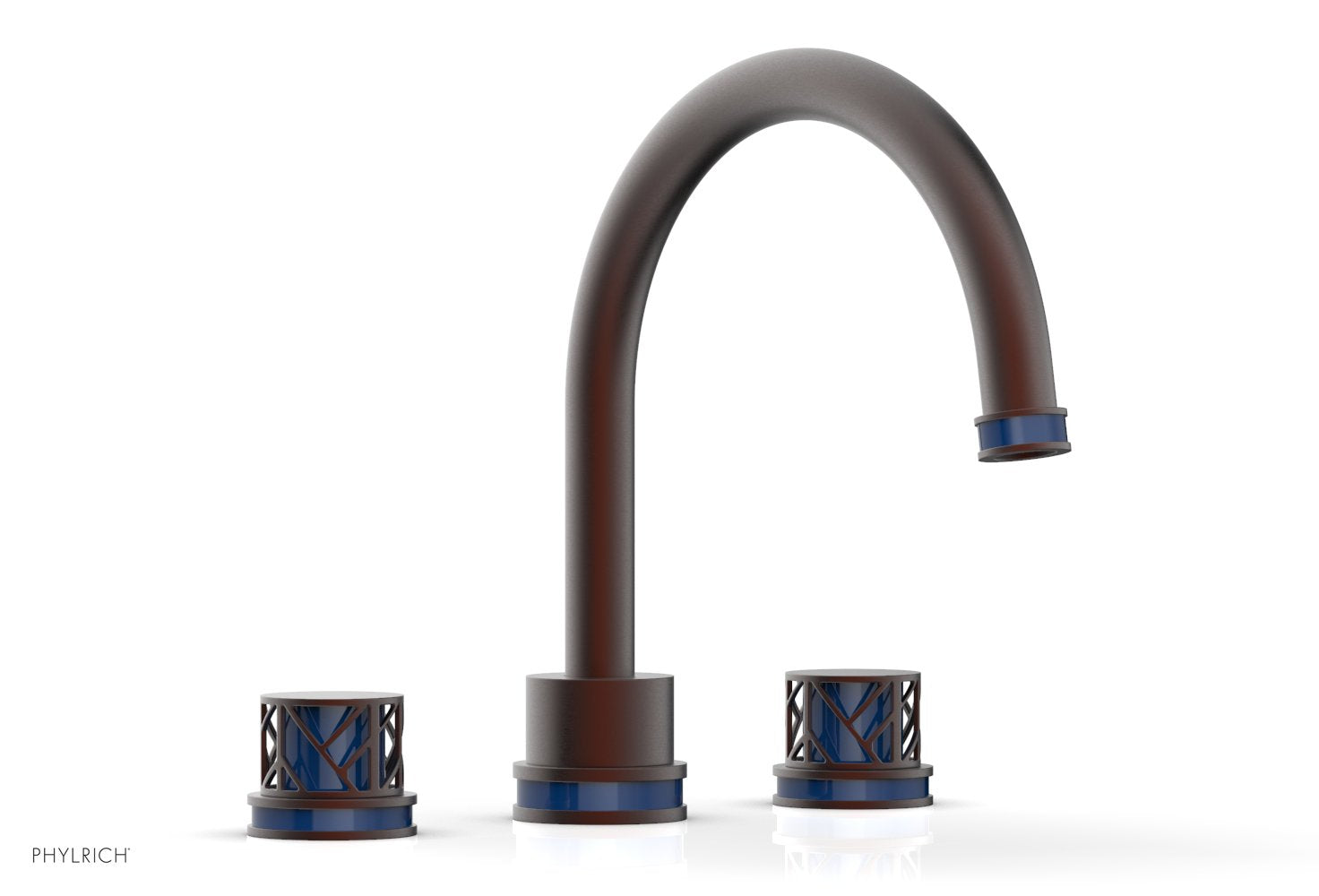 Phylrich JOLIE Deck Tub Set - Round Handles with "Navy Blue" Accents