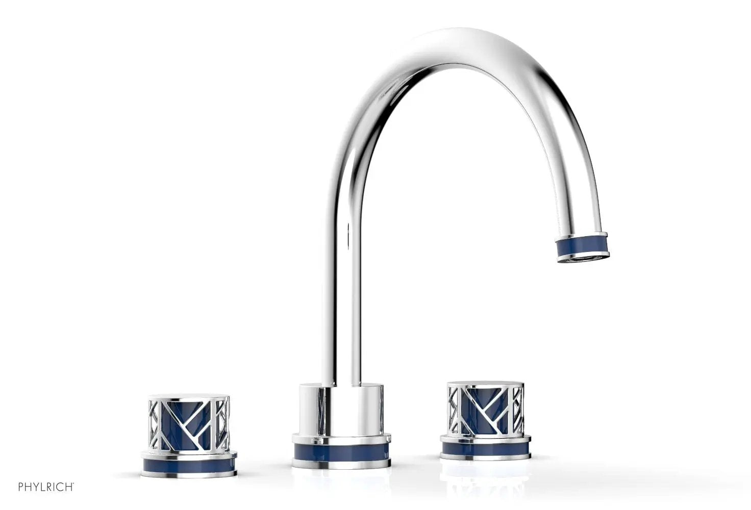 polished chrome deck tub set