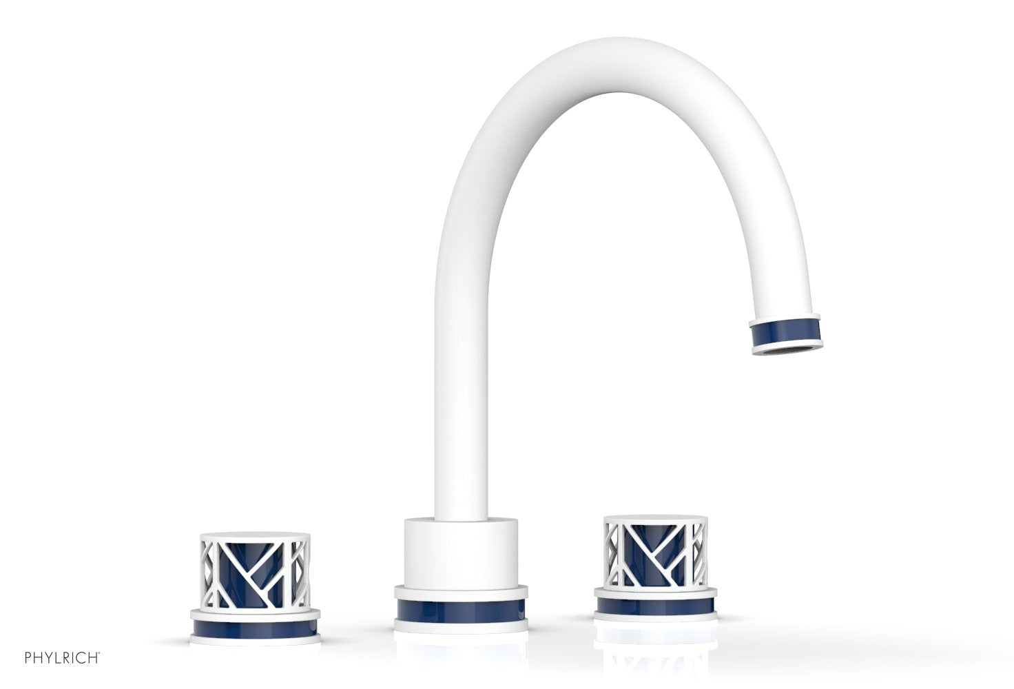 Phylrich JOLIE Deck Tub Set - Round Handles with "Navy Blue" Accents