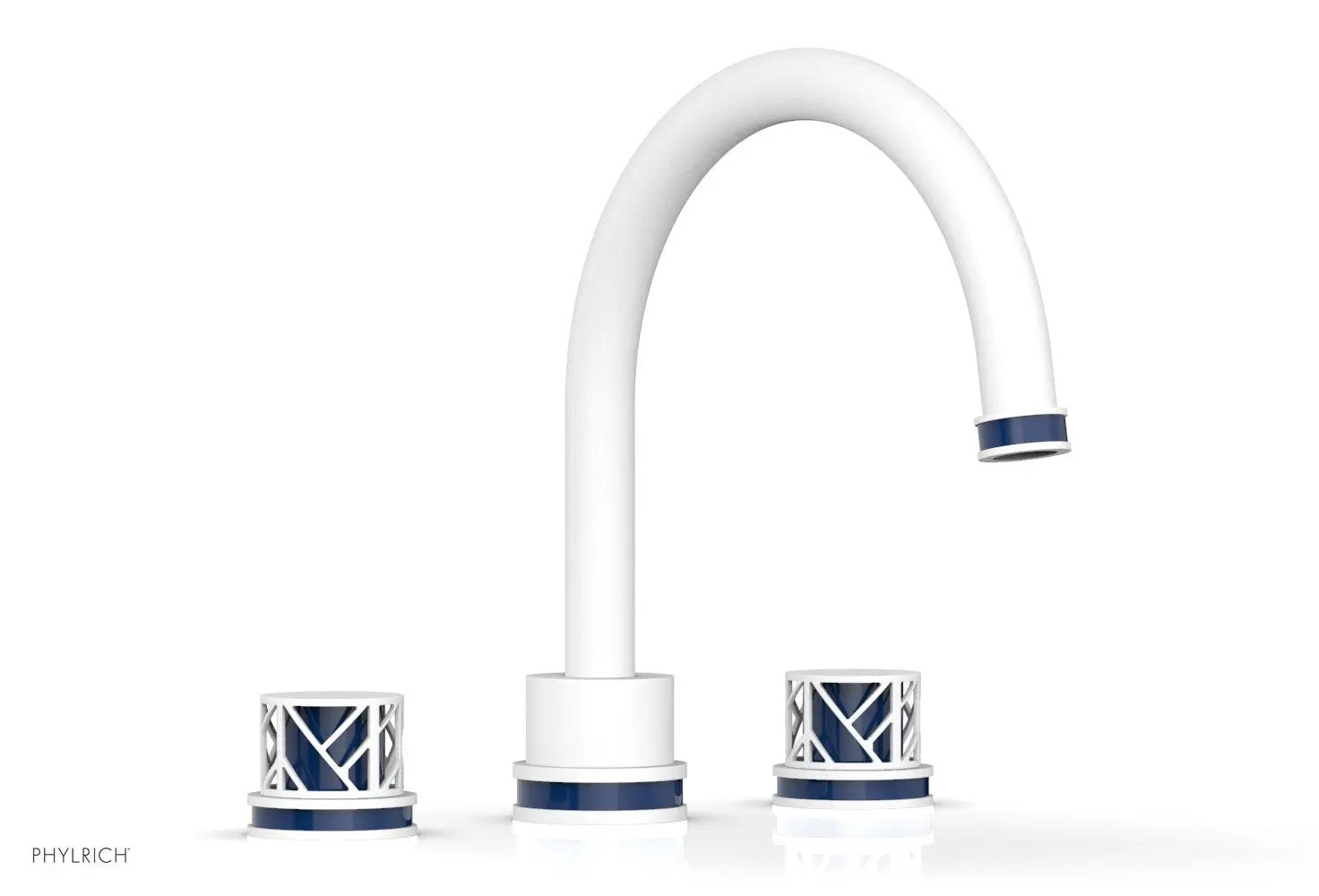 Phylrich JOLIE Deck Tub Set - Round Handles with "Navy Blue" Accents by Phylrich
