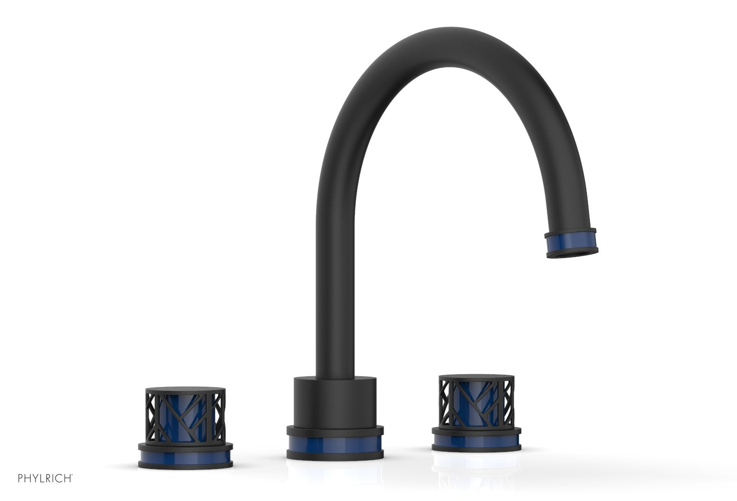 Phylrich JOLIE Deck Tub Set - Round Handles with "Navy Blue" Accents