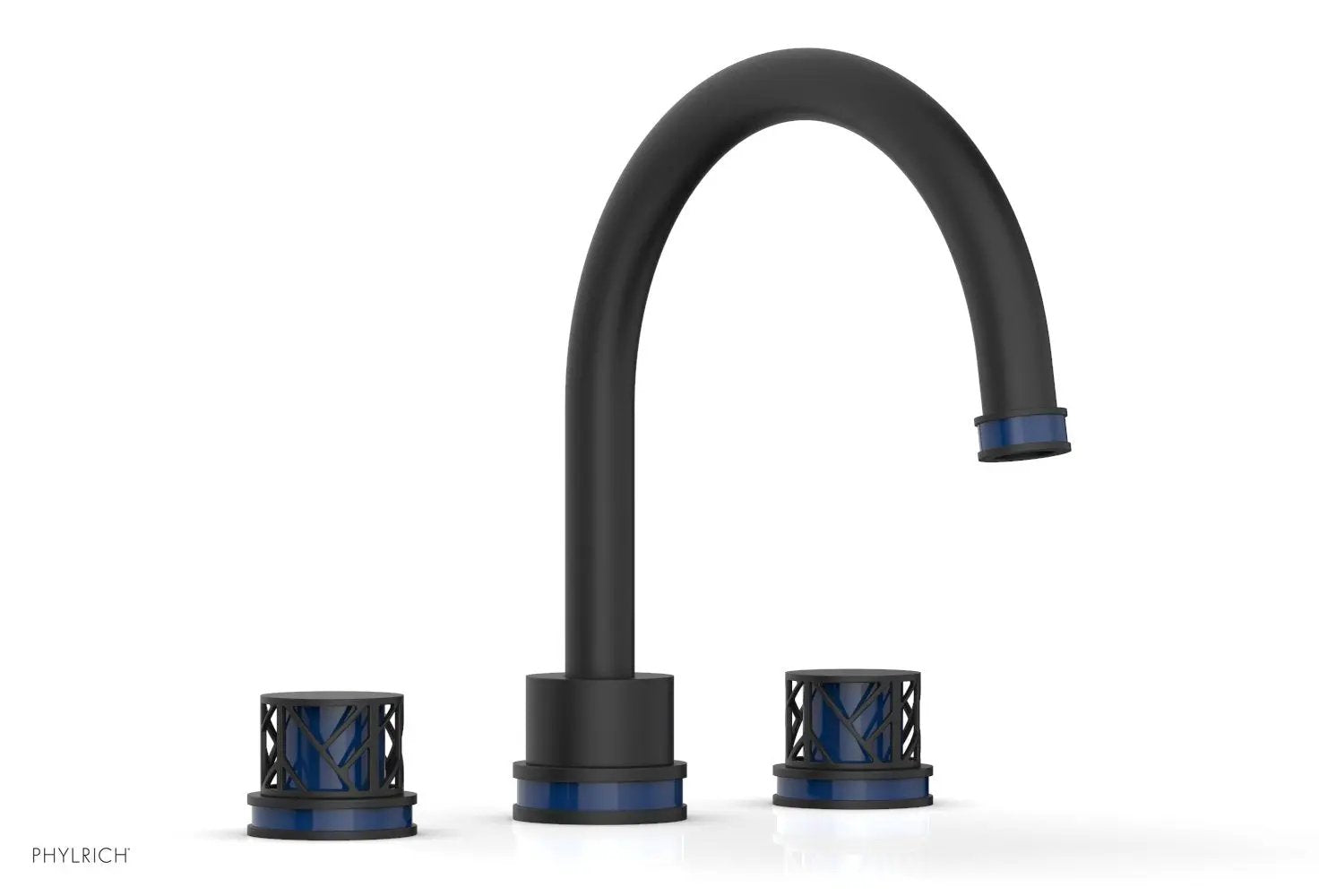 Phylrich JOLIE Deck Tub Set - Round Handles with "Navy Blue" Accents by Phylrich