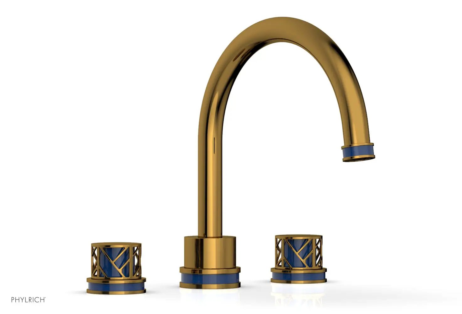 Phylrich JOLIE Deck Tub Set - Round Handles with "Navy Blue" Accents by Phylrich