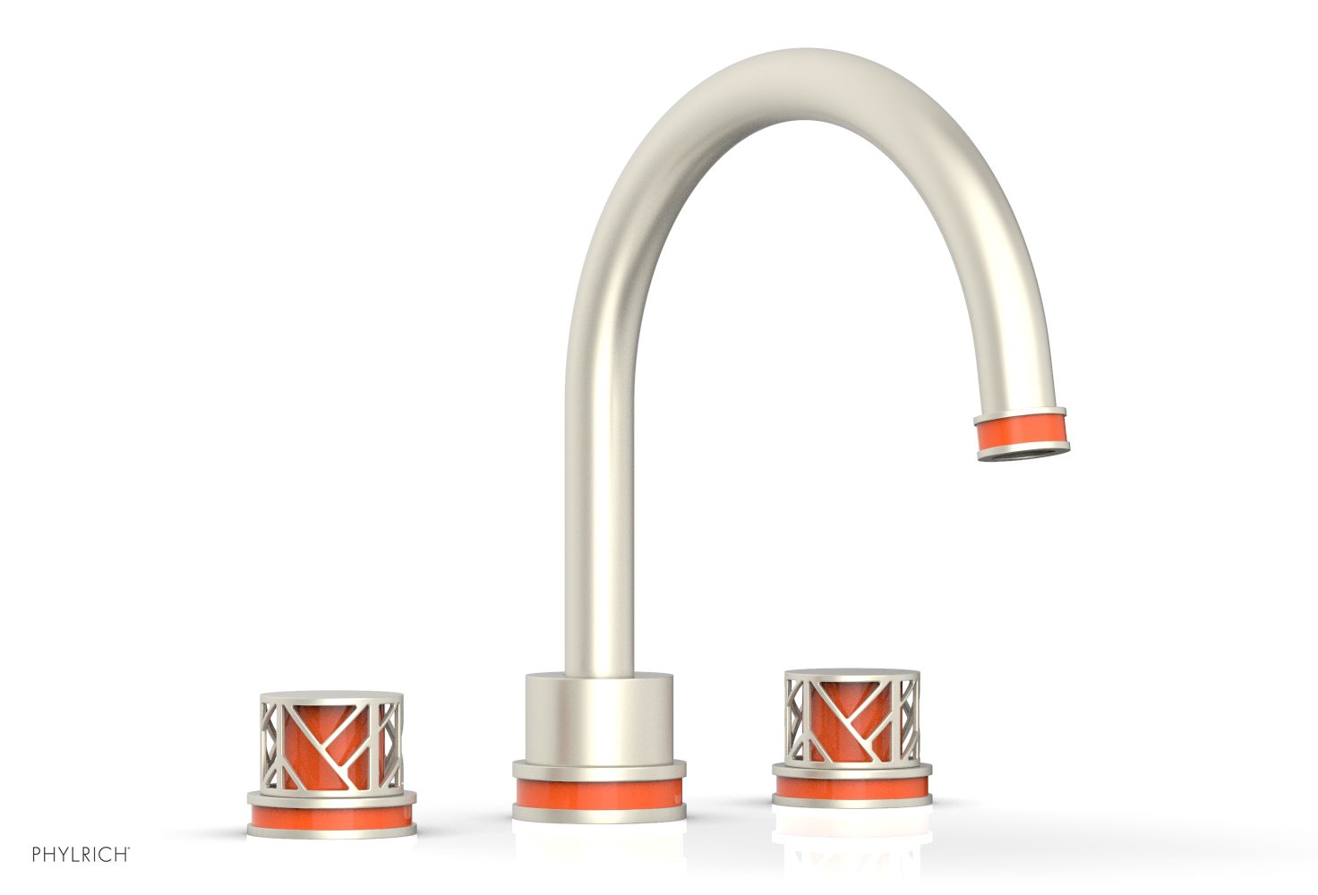 Phylrich JOLIE Deck Tub Set - Round Handles with "Orange" Accents