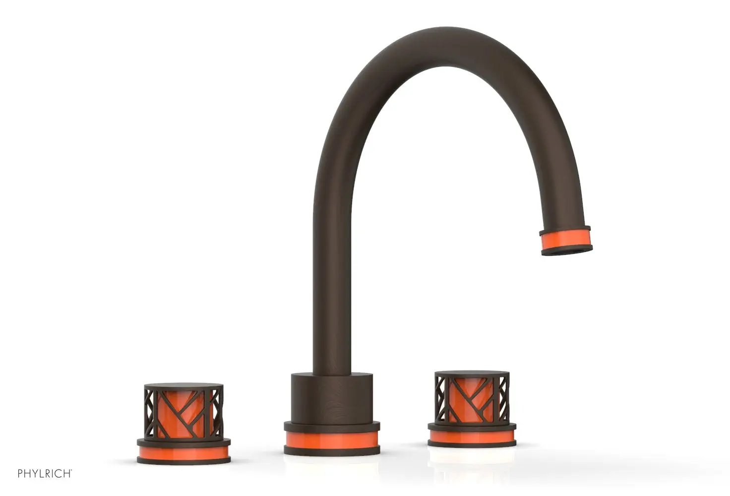 Phylrich JOLIE Deck Tub Set - Round Handles with "Orange" Accents by Phylrich