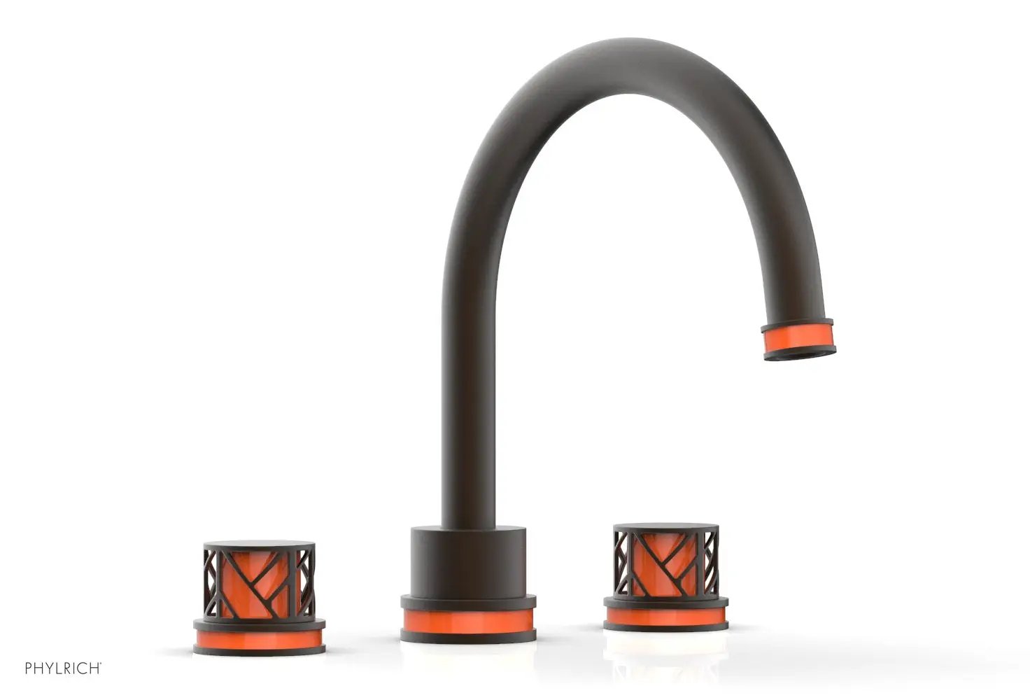 Phylrich JOLIE Deck Tub Set - Round Handles with "Orange" Accents by Phylrich