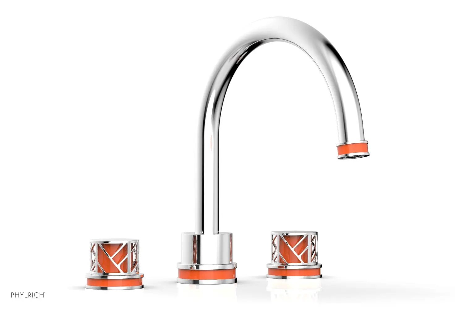 polished chrome deck tub set