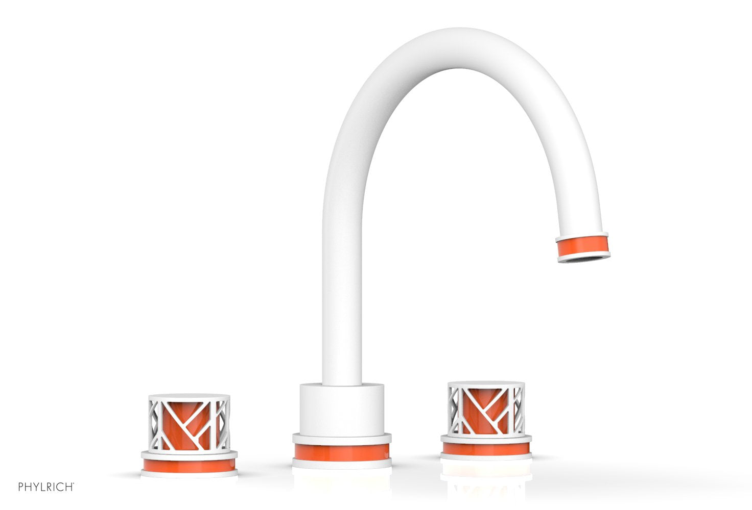 Phylrich JOLIE Deck Tub Set - Round Handles with "Orange" Accents