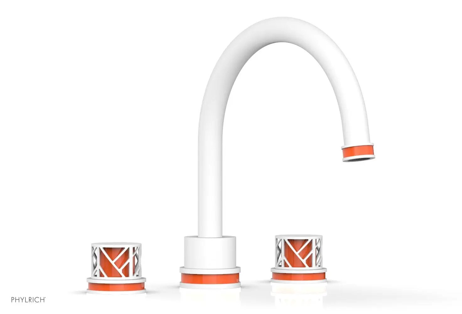 Phylrich JOLIE Deck Tub Set - Round Handles with "Orange" Accents by Phylrich