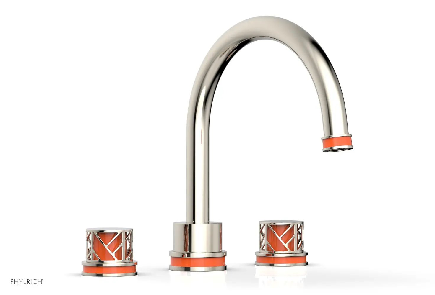 Phylrich JOLIE Deck Tub Set - Round Handles with "Orange" Accents by Phylrich