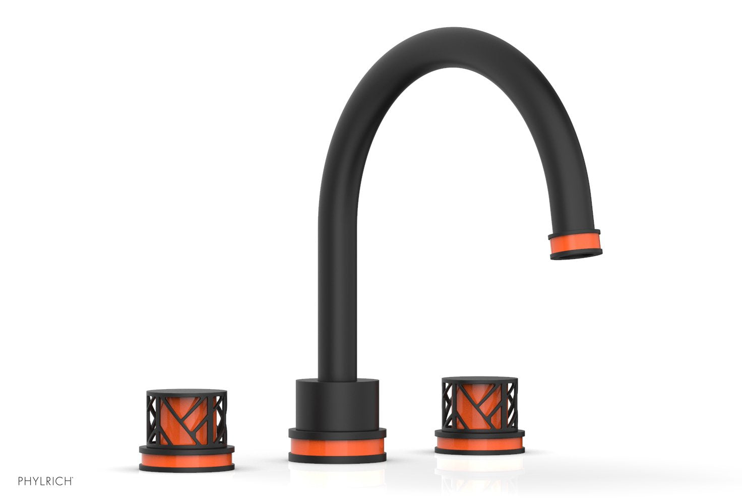 Phylrich JOLIE Deck Tub Set - Round Handles with "Orange" Accents