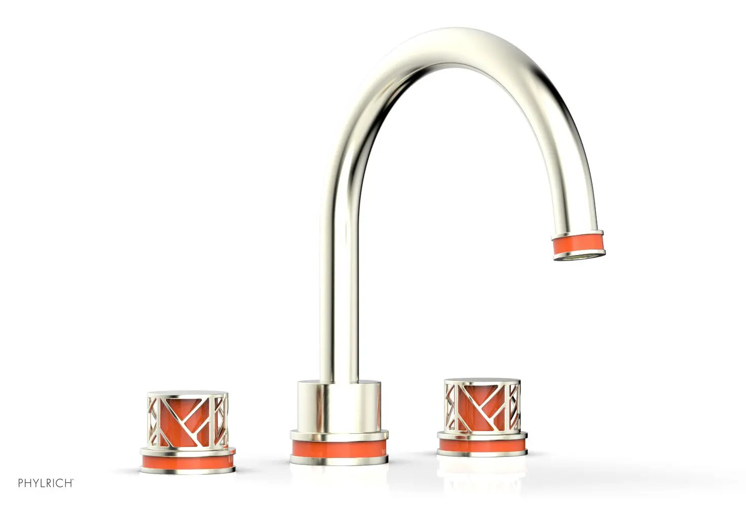 Phylrich JOLIE Deck Tub Set - Round Handles with "Orange" Accents by Phylrich