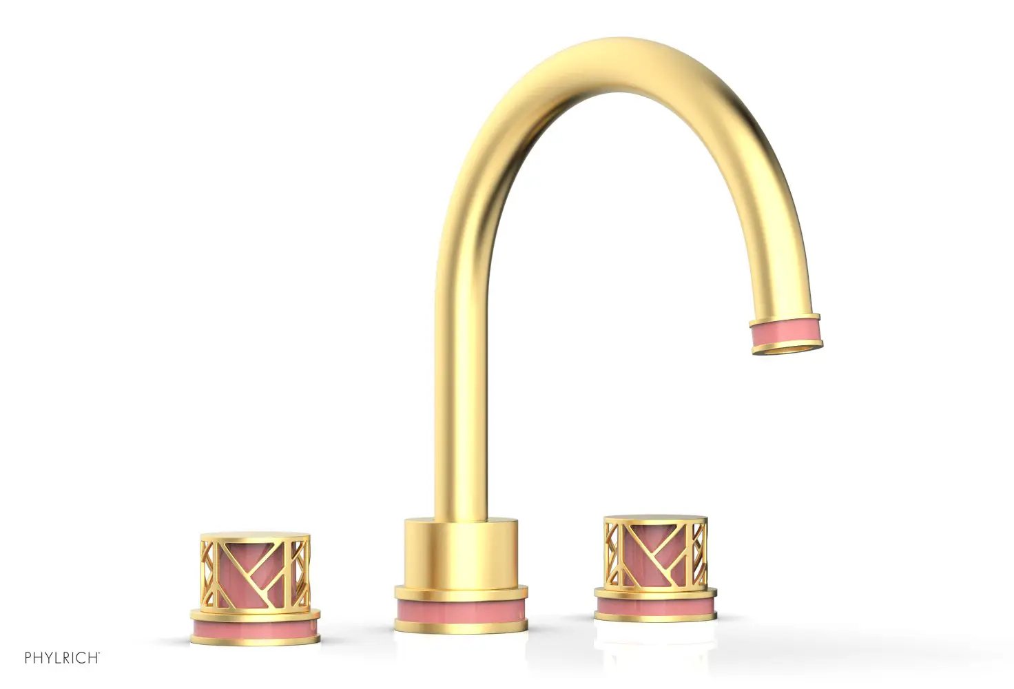 Phylrich JOLIE Deck Tub Set - Round Handles with "Pink" Accents by Phylrich
