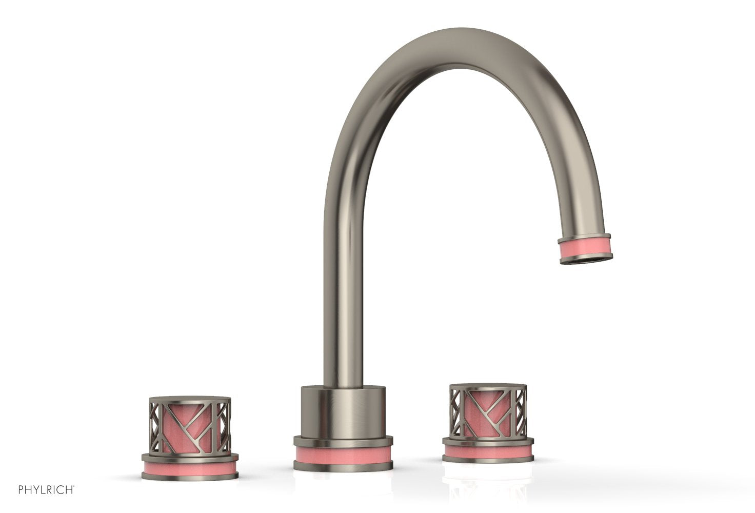 Phylrich JOLIE Deck Tub Set - Round Handles with "Pink" Accents