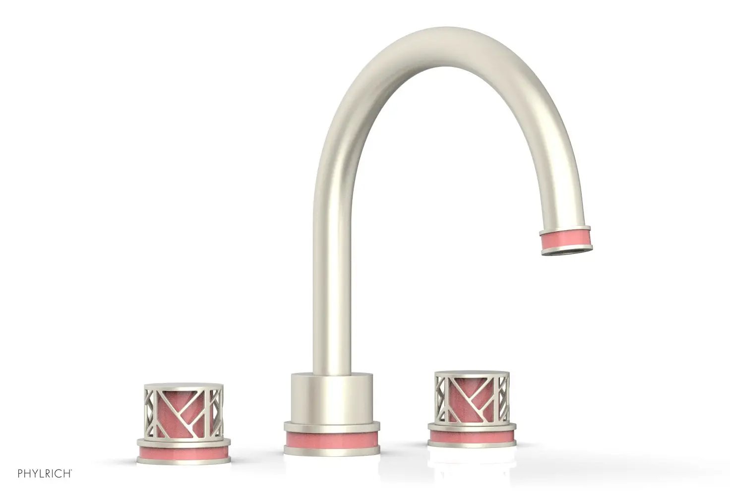 Phylrich JOLIE Deck Tub Set - Round Handles with "Pink" Accents by Phylrich
