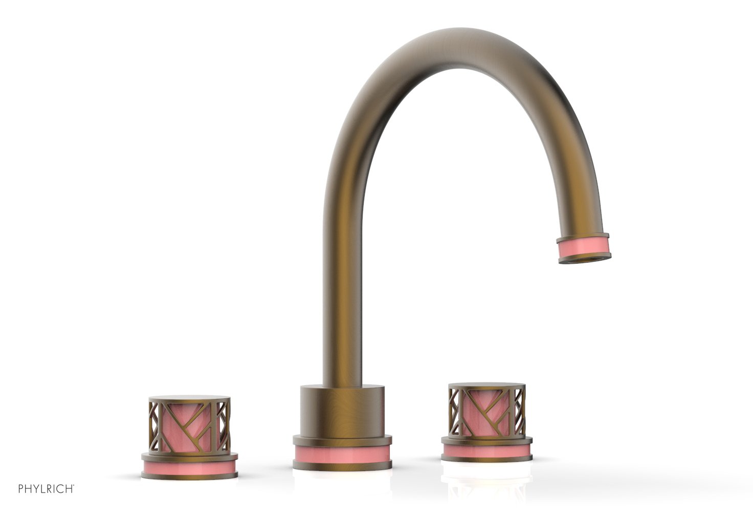 Phylrich JOLIE Deck Tub Set - Round Handles with "Pink" Accents