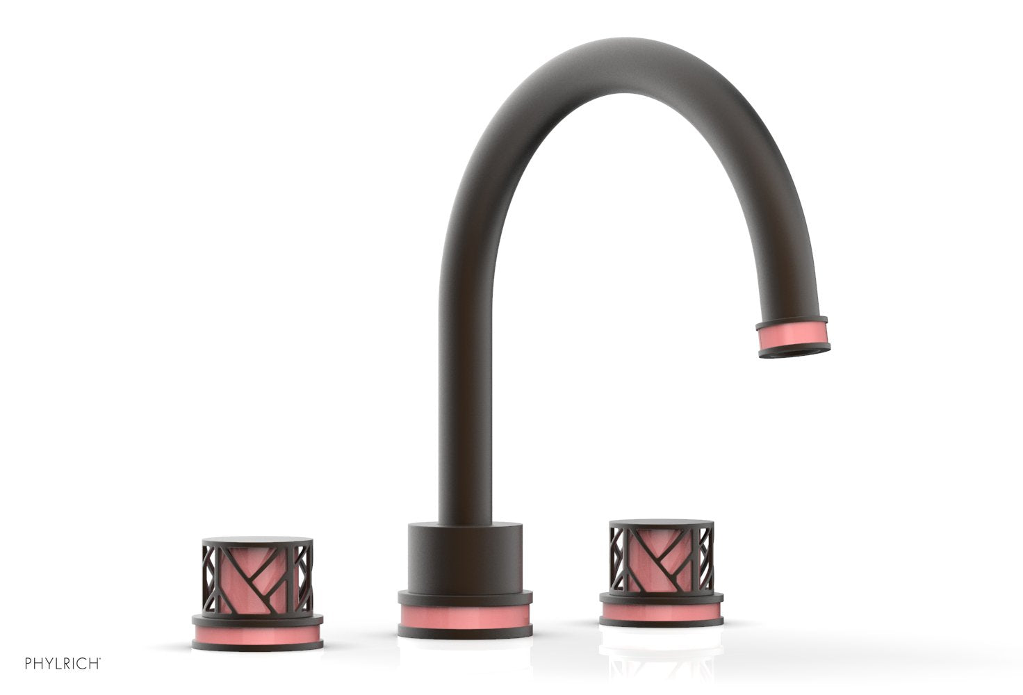 Phylrich JOLIE Deck Tub Set - Round Handles with "Pink" Accents