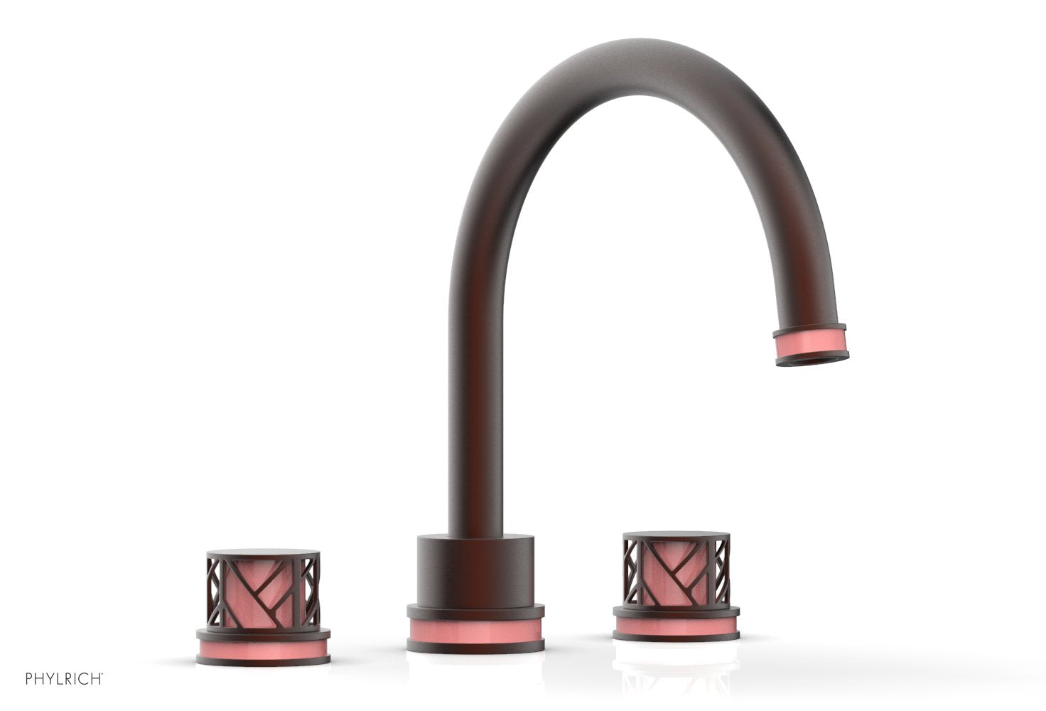 Phylrich JOLIE Deck Tub Set - Round Handles with "Pink" Accents