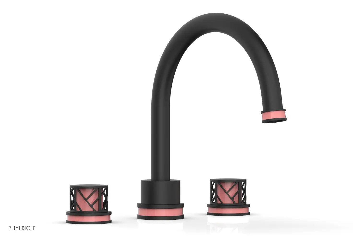 Phylrich JOLIE Deck Tub Set - Round Handles with "Pink" Accents by Phylrich