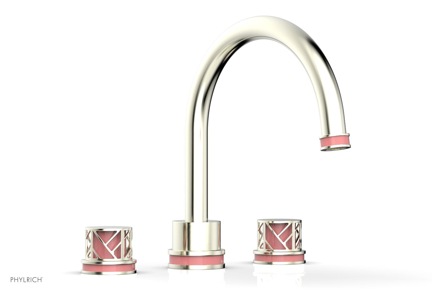 Phylrich JOLIE Deck Tub Set - Round Handles with "Pink" Accents