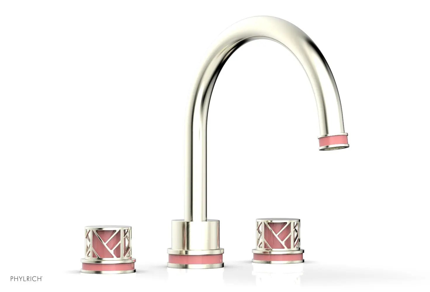 Phylrich JOLIE Deck Tub Set - Round Handles with "Pink" Accents by Phylrich
