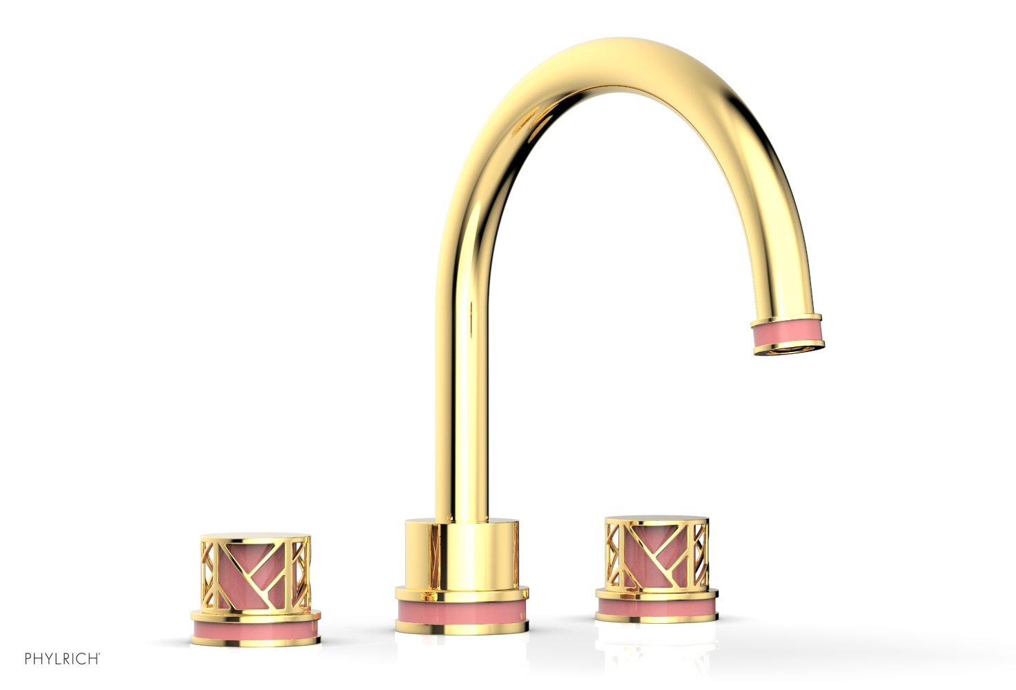 Phylrich JOLIE Deck Tub Set - Round Handles with "Pink" Accents