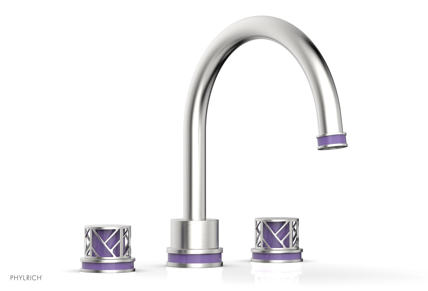 Phylrich JOLIE Deck Tub Set - Round Handles with "Purple" Accents