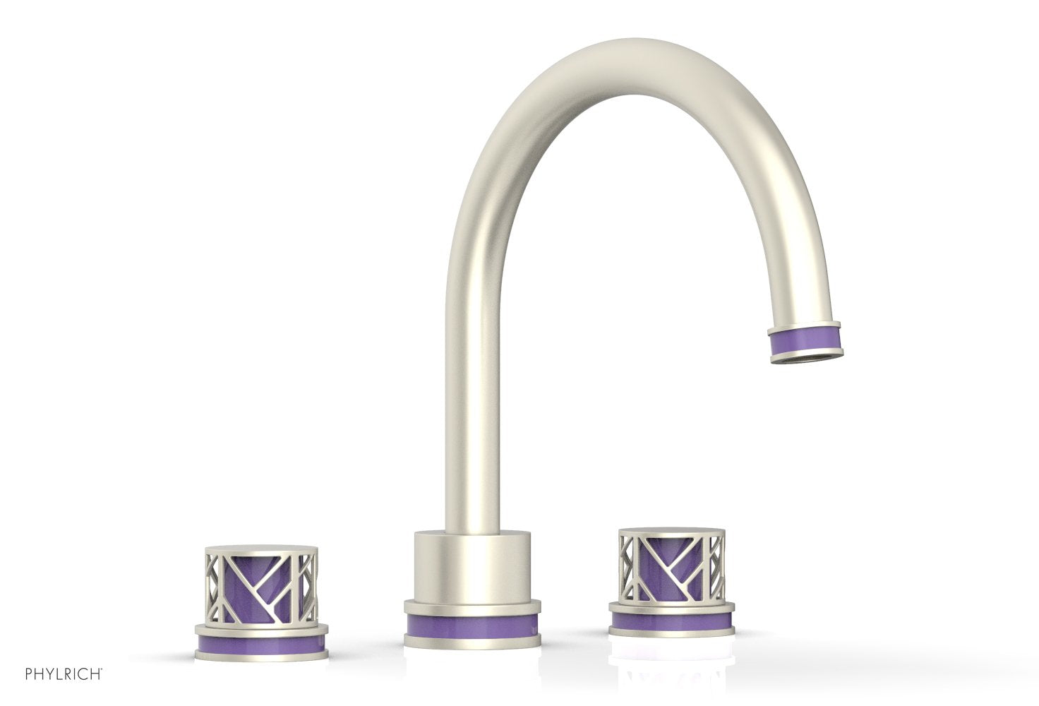Phylrich JOLIE Deck Tub Set - Round Handles with "Purple" Accents