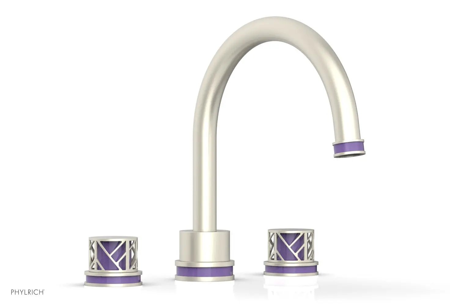 Phylrich JOLIE Deck Tub Set - Round Handles with "Purple" Accents by Phylrich