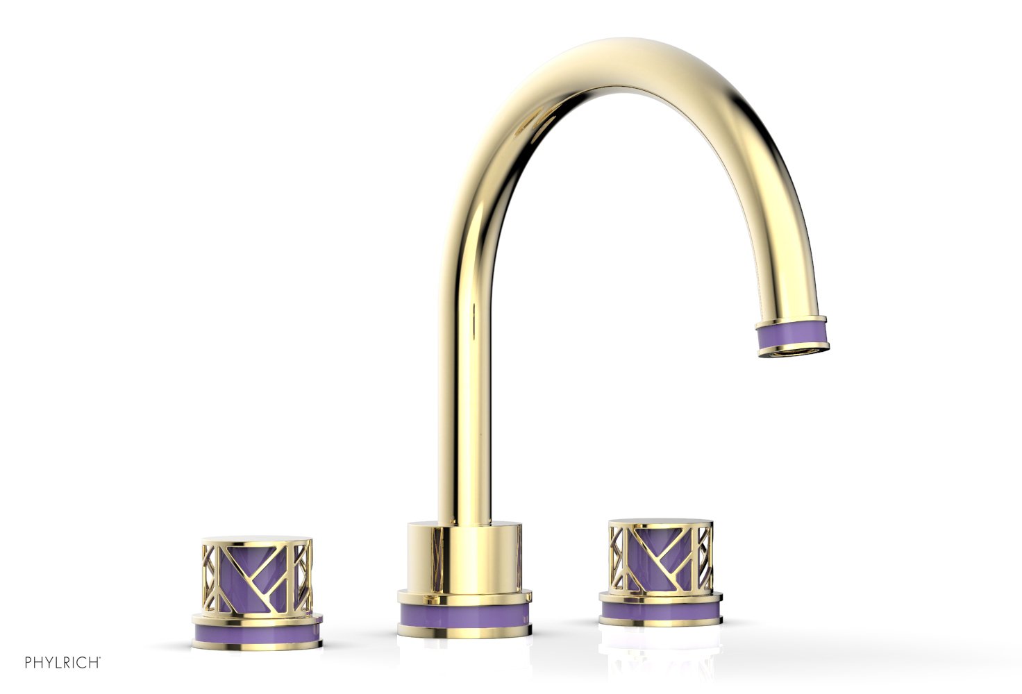 Phylrich JOLIE Deck Tub Set - Round Handles with "Purple" Accents
