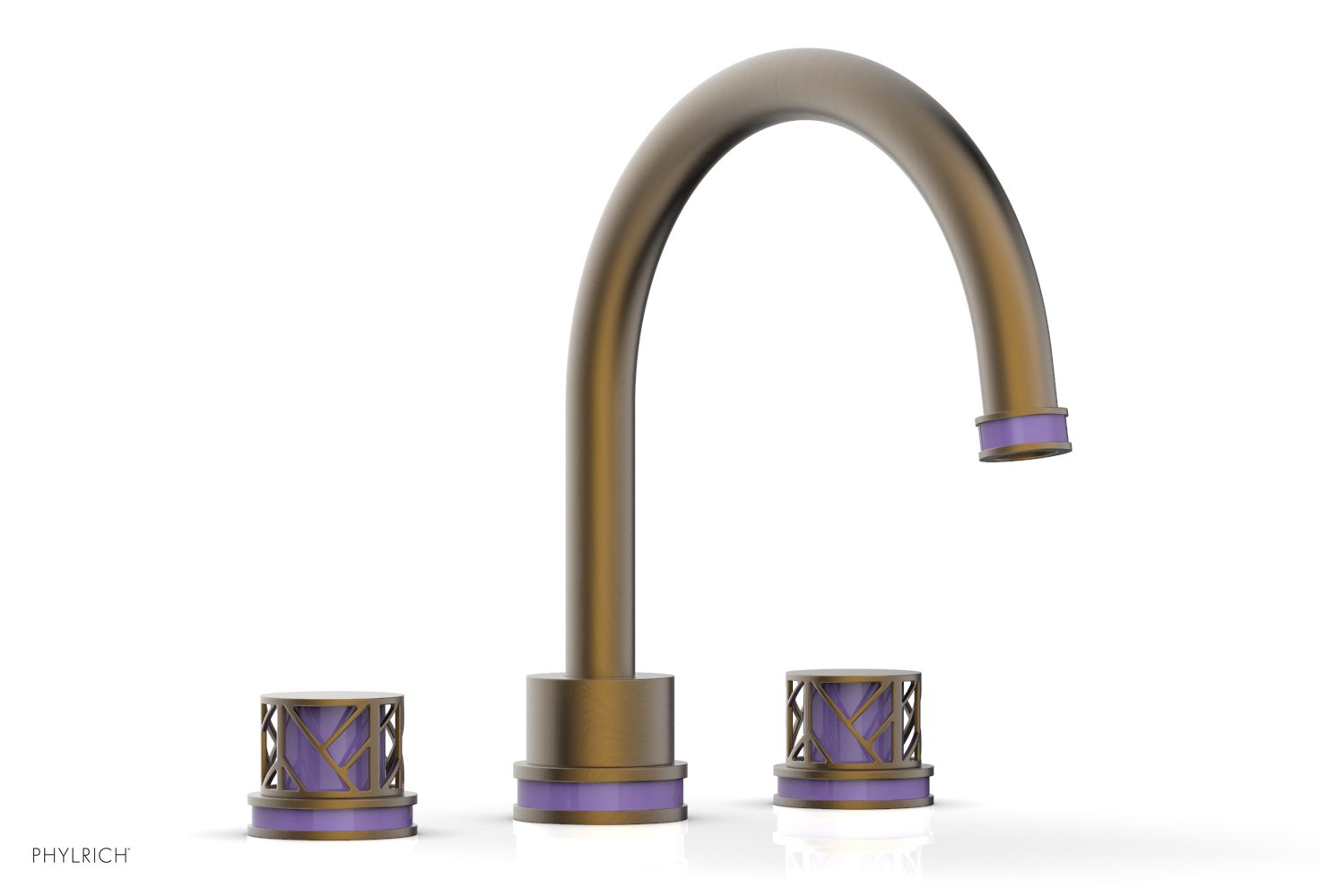 Phylrich JOLIE Deck Tub Set - Round Handles with "Purple" Accents
