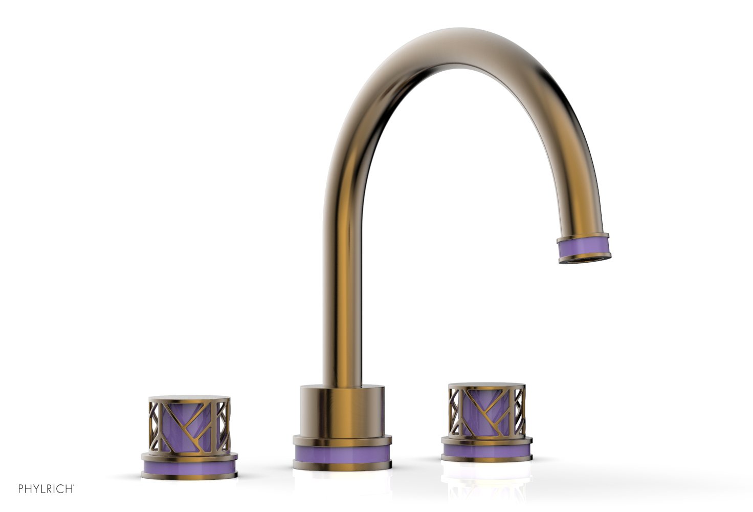 Phylrich JOLIE Deck Tub Set - Round Handles with "Purple" Accents