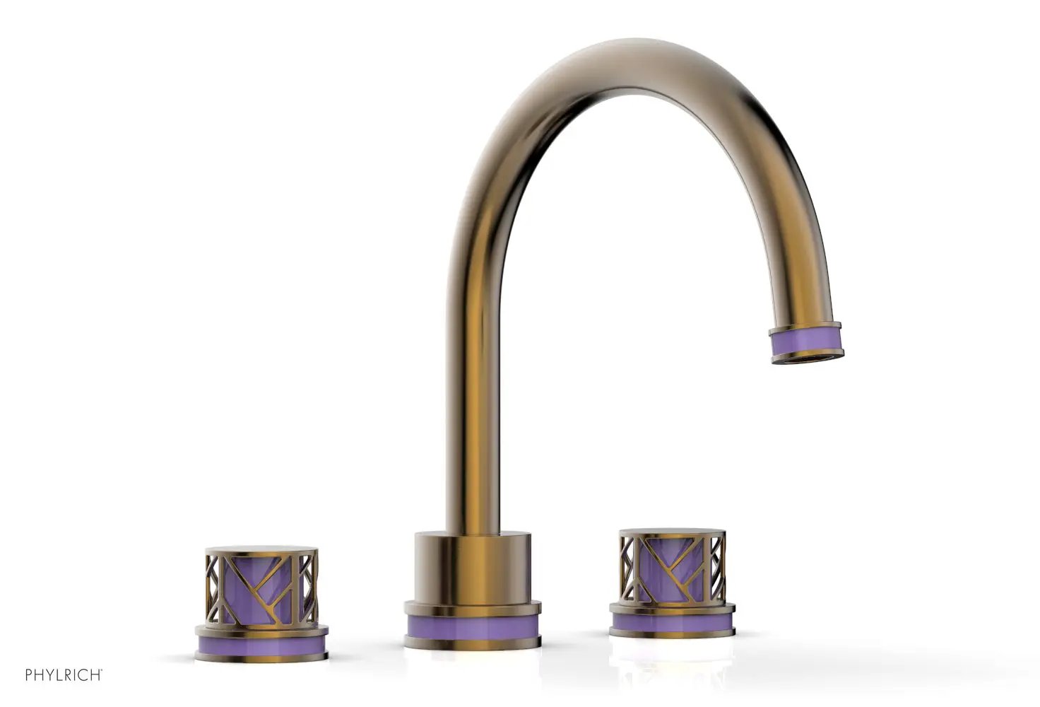 Phylrich JOLIE Deck Tub Set - Round Handles with "Purple" Accents by Phylrich