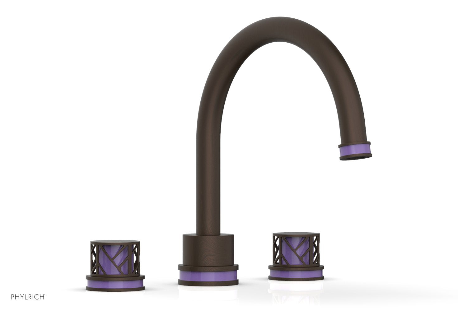 Phylrich JOLIE Deck Tub Set - Round Handles with "Purple" Accents