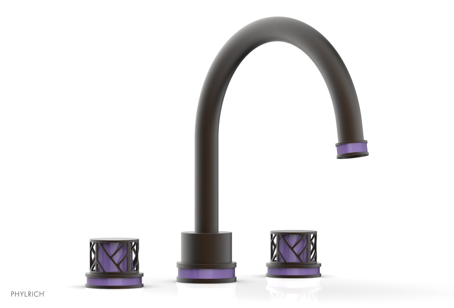 Phylrich JOLIE Deck Tub Set - Round Handles with "Purple" Accents