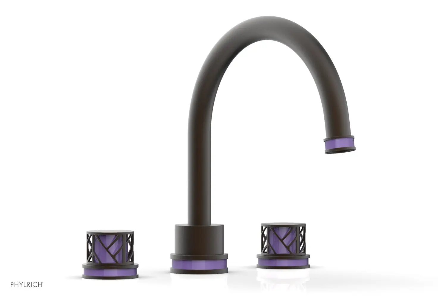 Phylrich JOLIE Deck Tub Set - Round Handles with "Purple" Accents by Phylrich