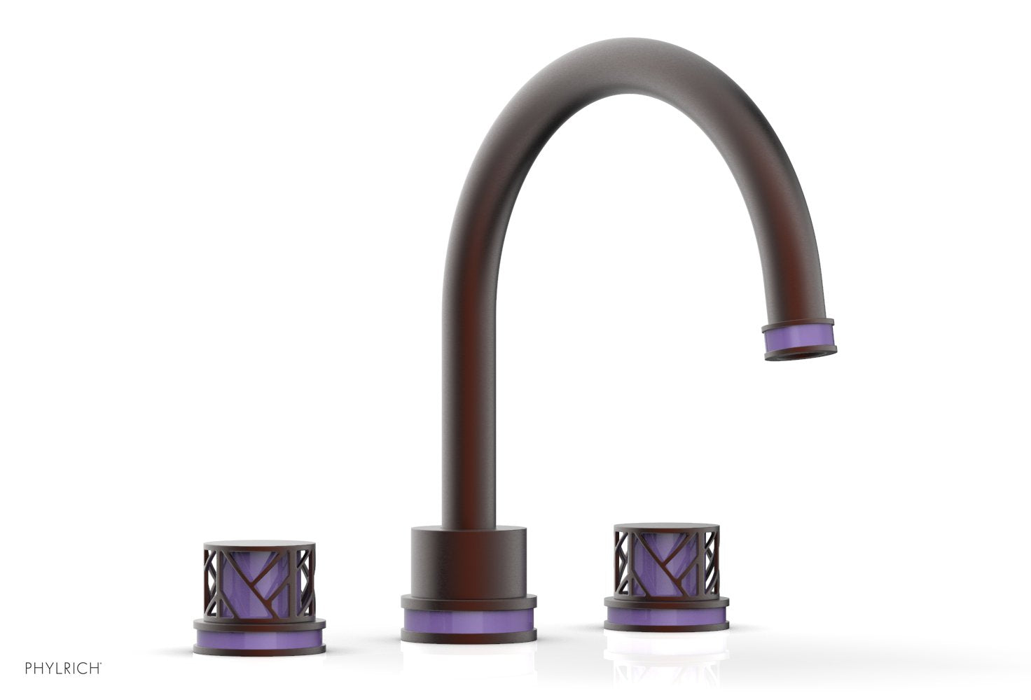 Phylrich JOLIE Deck Tub Set - Round Handles with "Purple" Accents