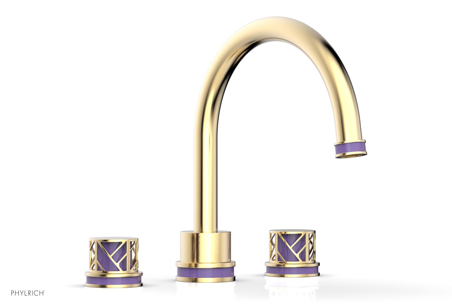 Phylrich JOLIE Deck Tub Set - Round Handles with "Purple" Accents