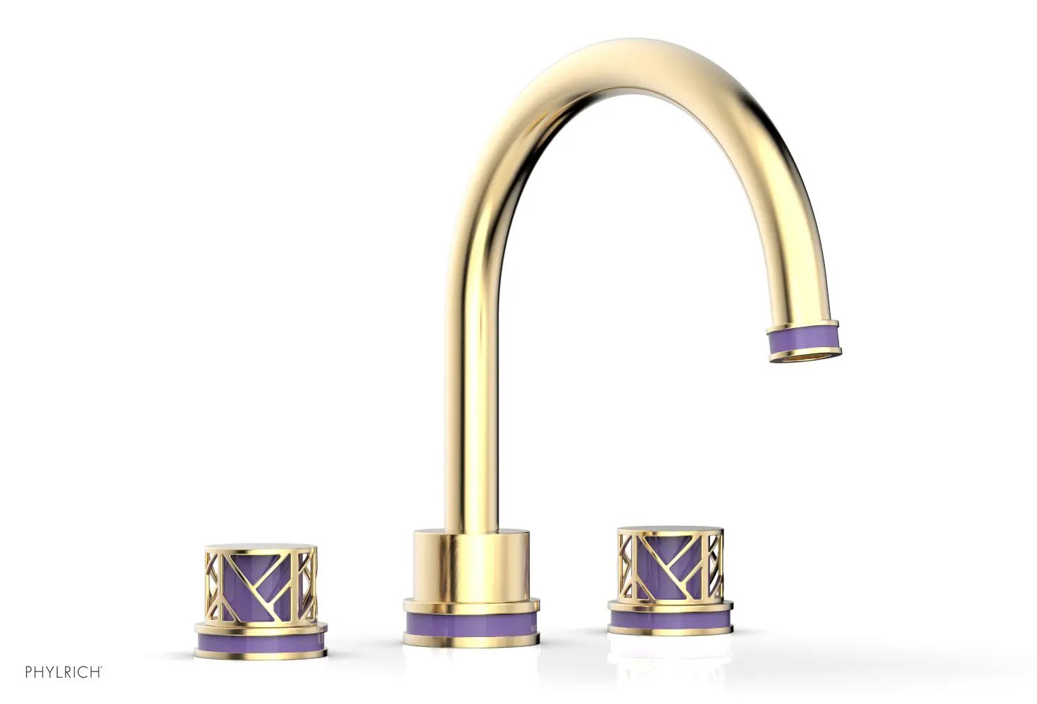 Phylrich JOLIE Deck Tub Set - Round Handles with "Purple" Accents by Phylrich