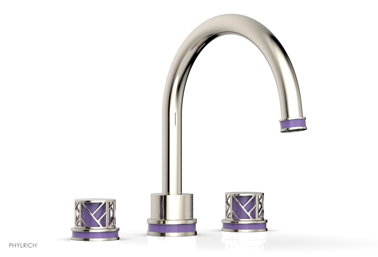 Phylrich JOLIE Deck Tub Set - Round Handles with "Purple" Accents