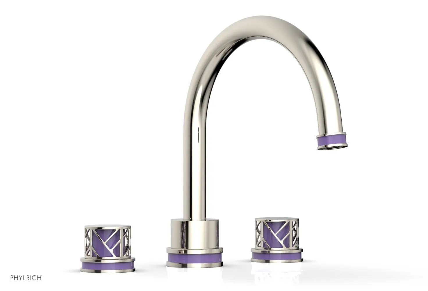 Phylrich JOLIE Deck Tub Set - Round Handles with "Purple" Accents by Phylrich