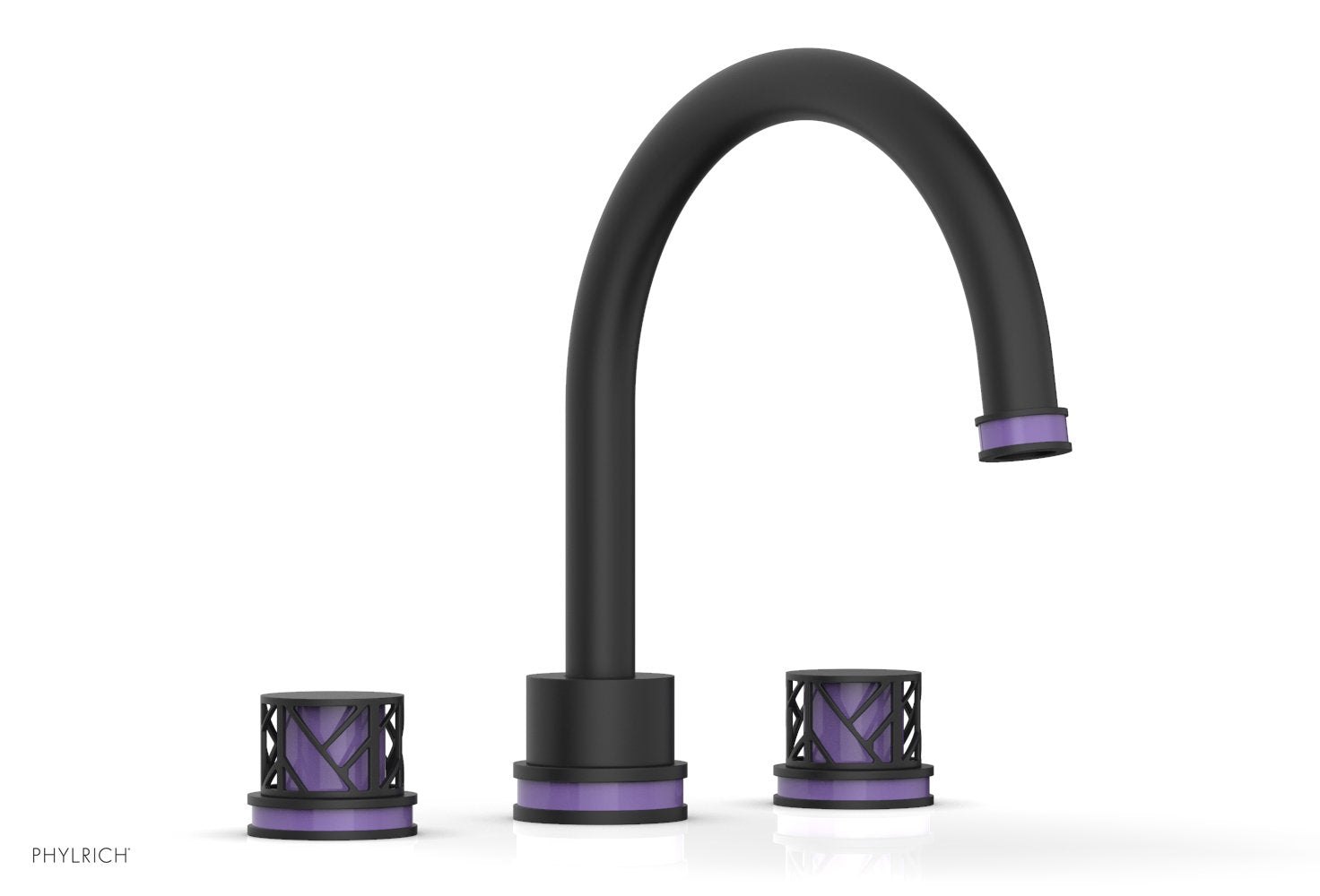 Phylrich JOLIE Deck Tub Set - Round Handles with "Purple" Accents