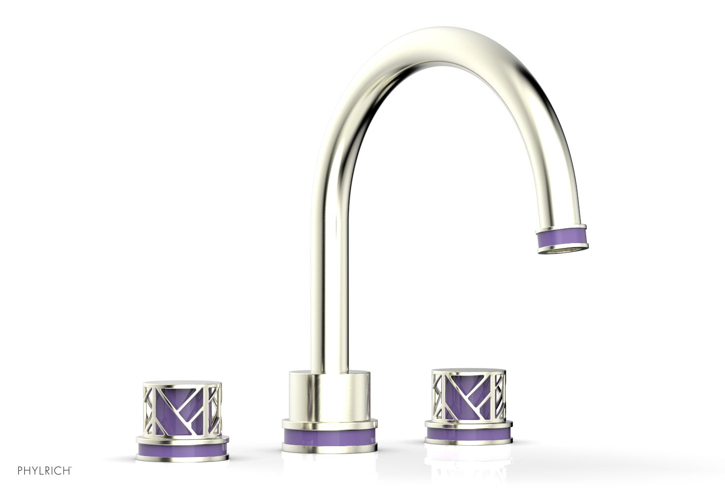 Phylrich JOLIE Deck Tub Set - Round Handles with "Purple" Accents