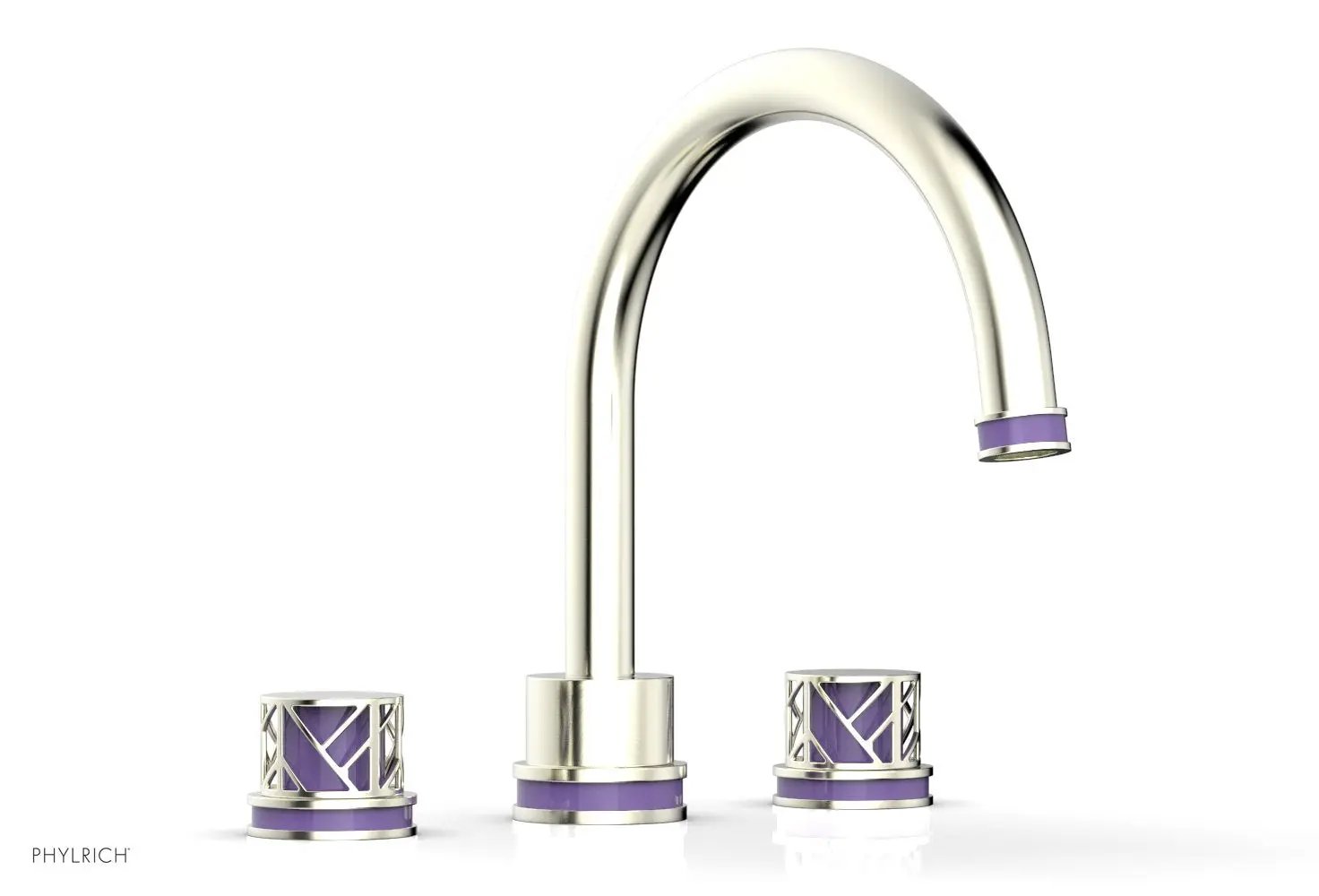 Phylrich JOLIE Deck Tub Set - Round Handles with "Purple" Accents by Phylrich