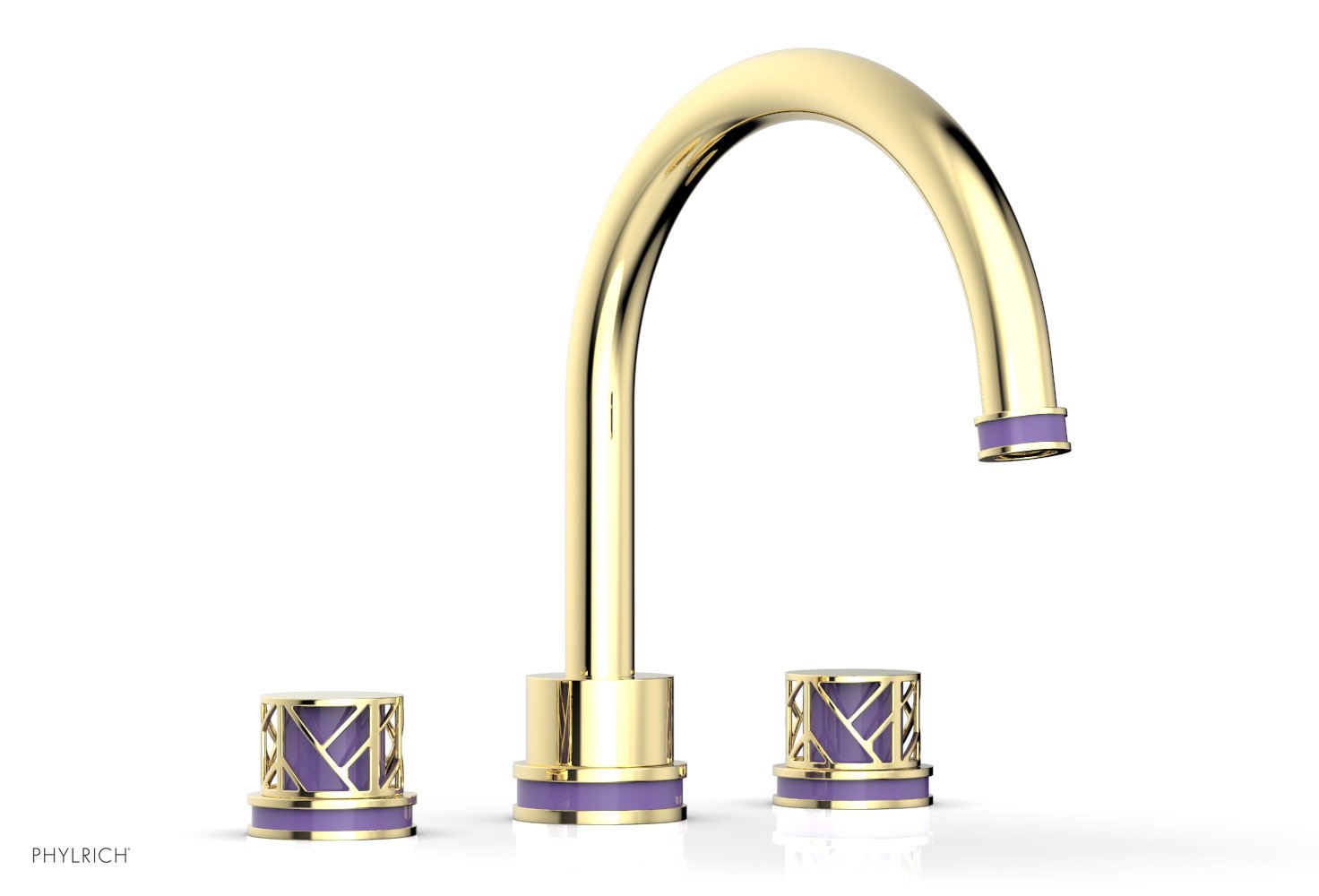 Phylrich JOLIE Deck Tub Set - Round Handles with "Purple" Accents