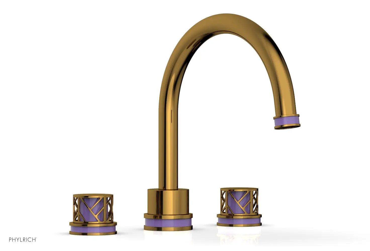Phylrich JOLIE Deck Tub Set - Round Handles with "Purple" Accents by Phylrich